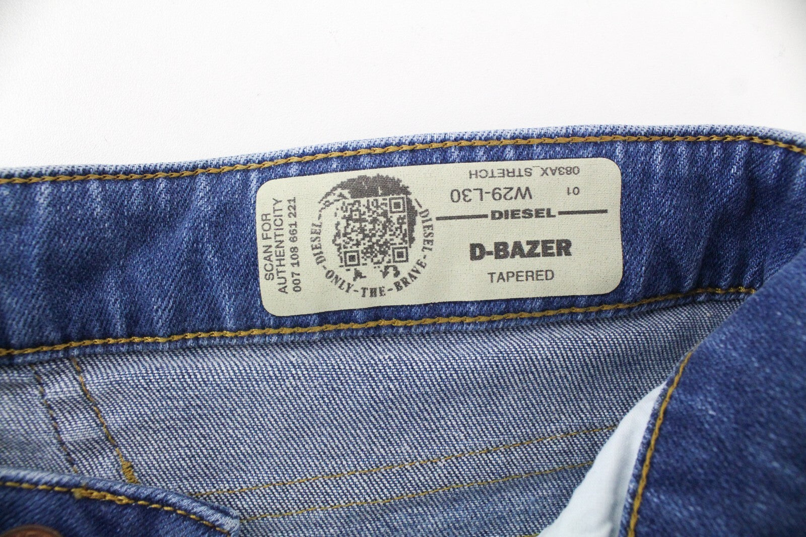 DIESEL  D-Bazer 083AX Men's Jeans W29/L30 Blue Distressed Stretch Cotton Taper