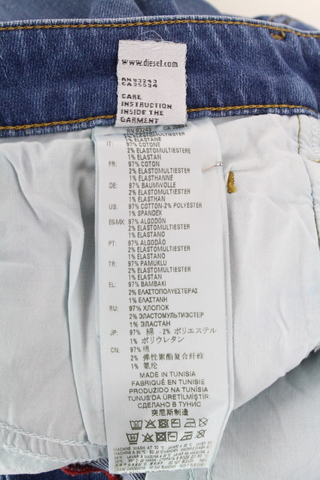 DIESEL  D-Bazer 083AX Men's Jeans W29/L30 Blue Distressed Stretch Cotton Taper