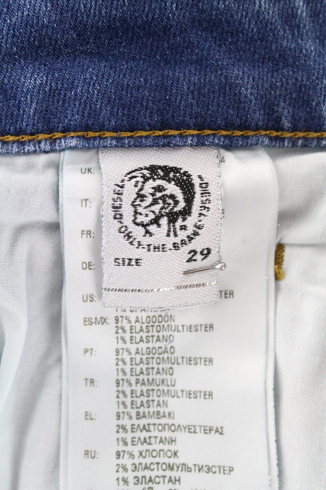 DIESEL  D-Bazer 083AX Men's Jeans W29/L30 Blue Distressed Stretch Cotton Taper