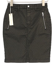 DIESEL De-Frank Womens Skirt W27 Black Zipper Pockets  Embroidered