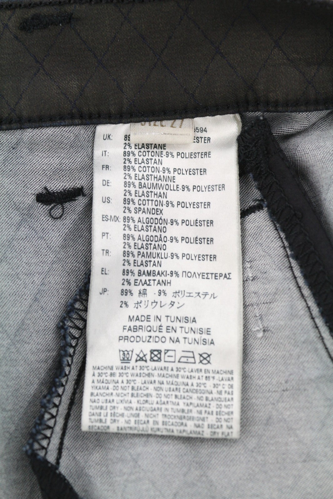 DIESEL De-Frank Womens Skirt W27 Black Zipper Pockets  Embroidered