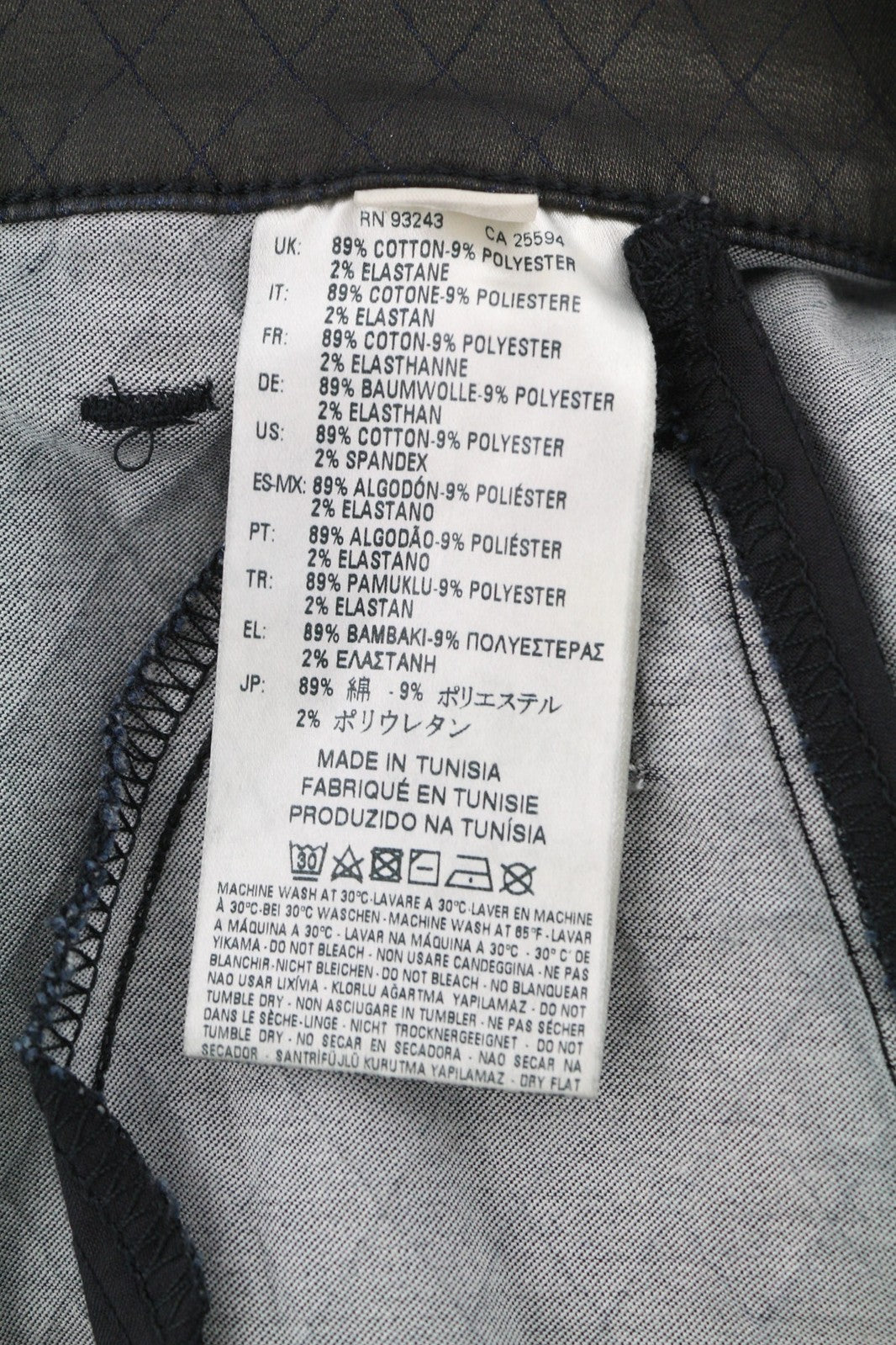 DIESEL De-Frank Womens Skirt W27 Black Zipper Pockets  Embroidered