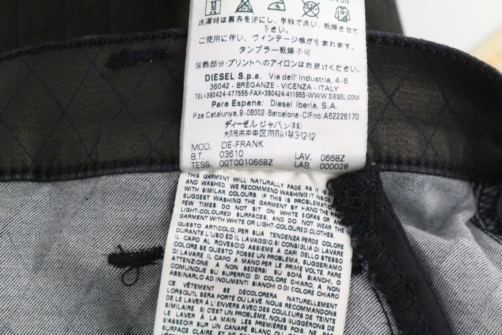 DIESEL De-Frank Womens Skirt W27 Black Zipper Pockets  Embroidered