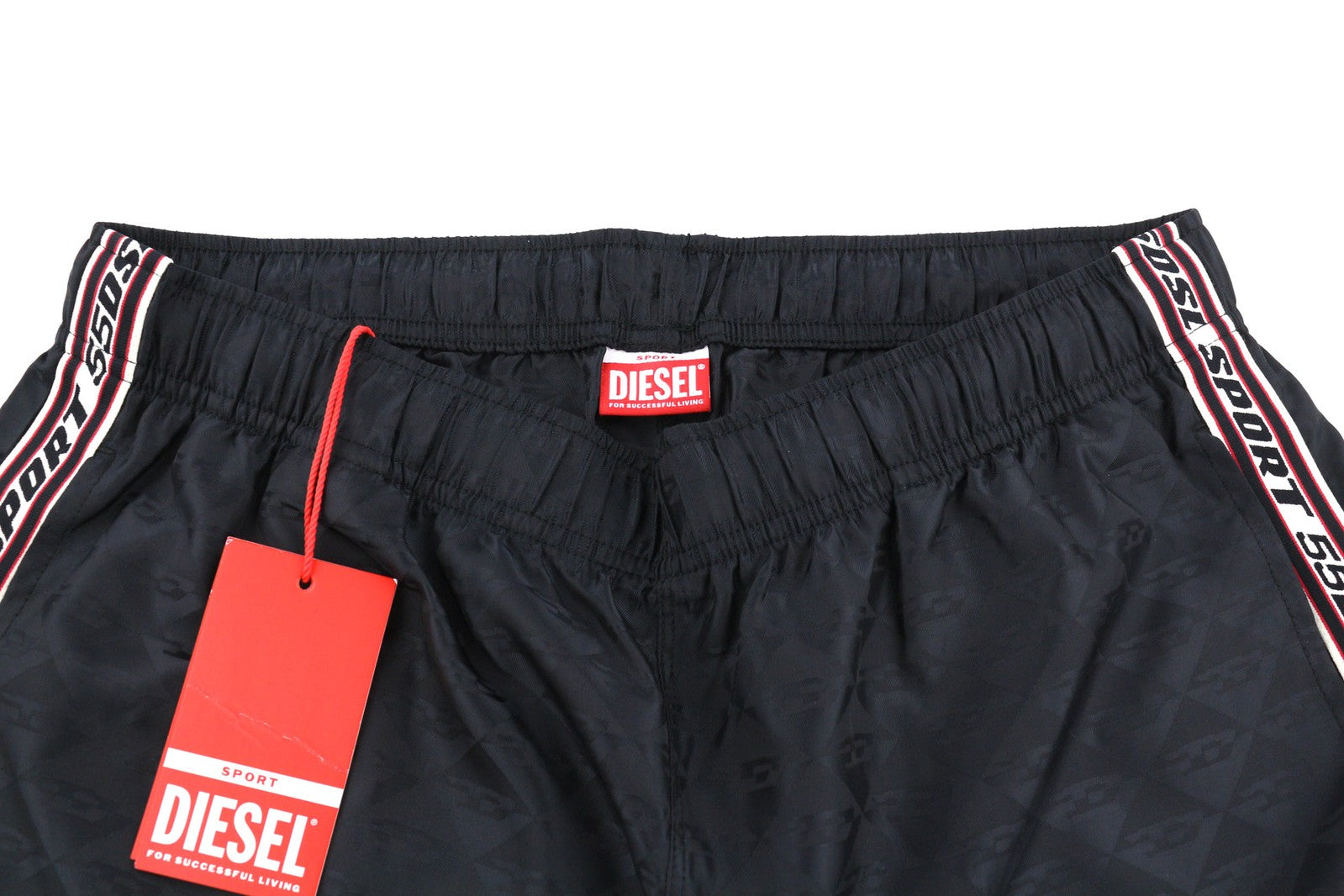DIESEL AMWB-Stouk-HT08 Mens Shorts M 55DSL Sport Elastic Waist Black RRP€95