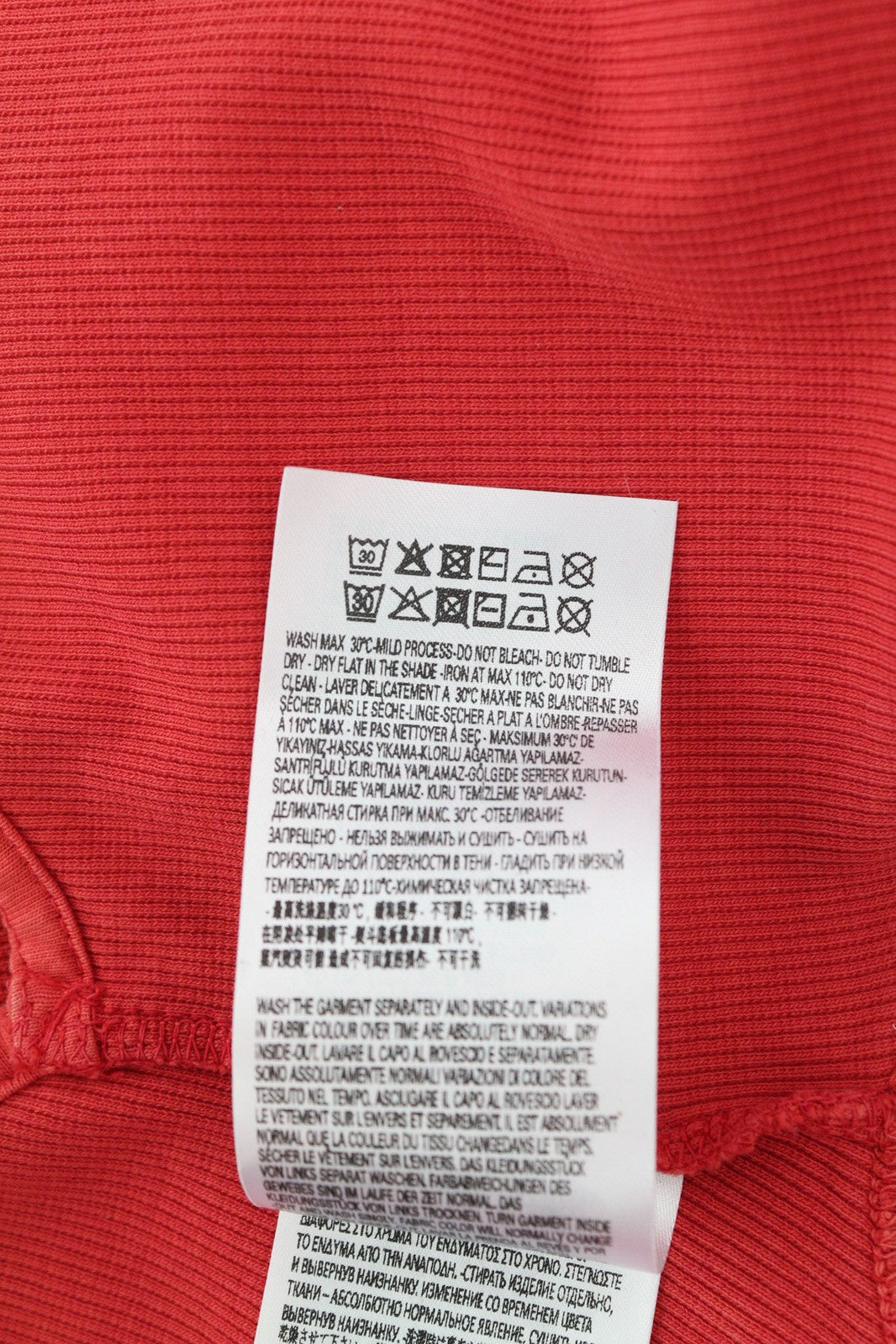 DIESEL T-Holdhook-SL Womens T-Shirt L Red Sleeveless Crew Hook & Eye Closure