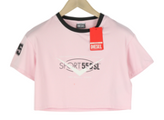 DIESEL Awtee-Boursty-WT1 Womens T-Shirt M Pink Short Sleeve Crew Cropped RRP€65
