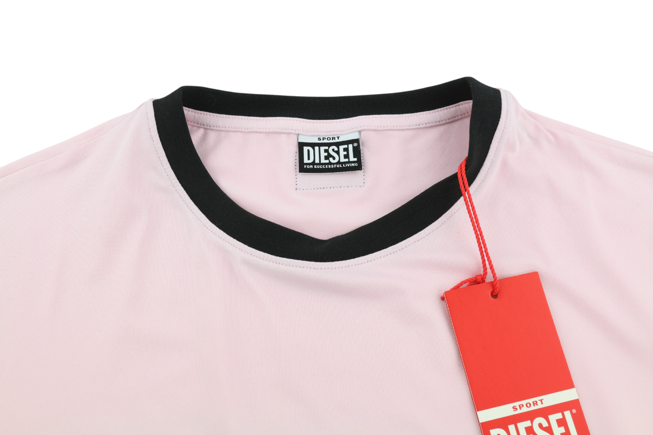 DIESEL Awtee-Boursty-WT1 Womens T-Shirt M Pink Short Sleeve Crew Cropped RRP€65