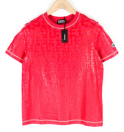 DIESEL T-Reg-Mon Womens T-Shirt S Purple Short Sleeve Crew Neck Shiny RRP€125