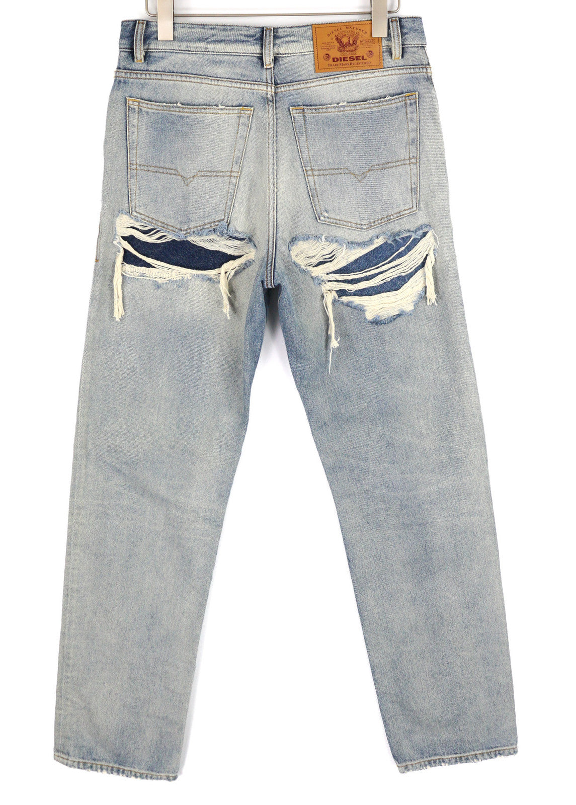 DIESEL D-Rekiv-Z 09C90 vyriški džinsai W32/L34, plėšyti, tiesūs, skalbti, rekomenduojama kaina – 295 € 
