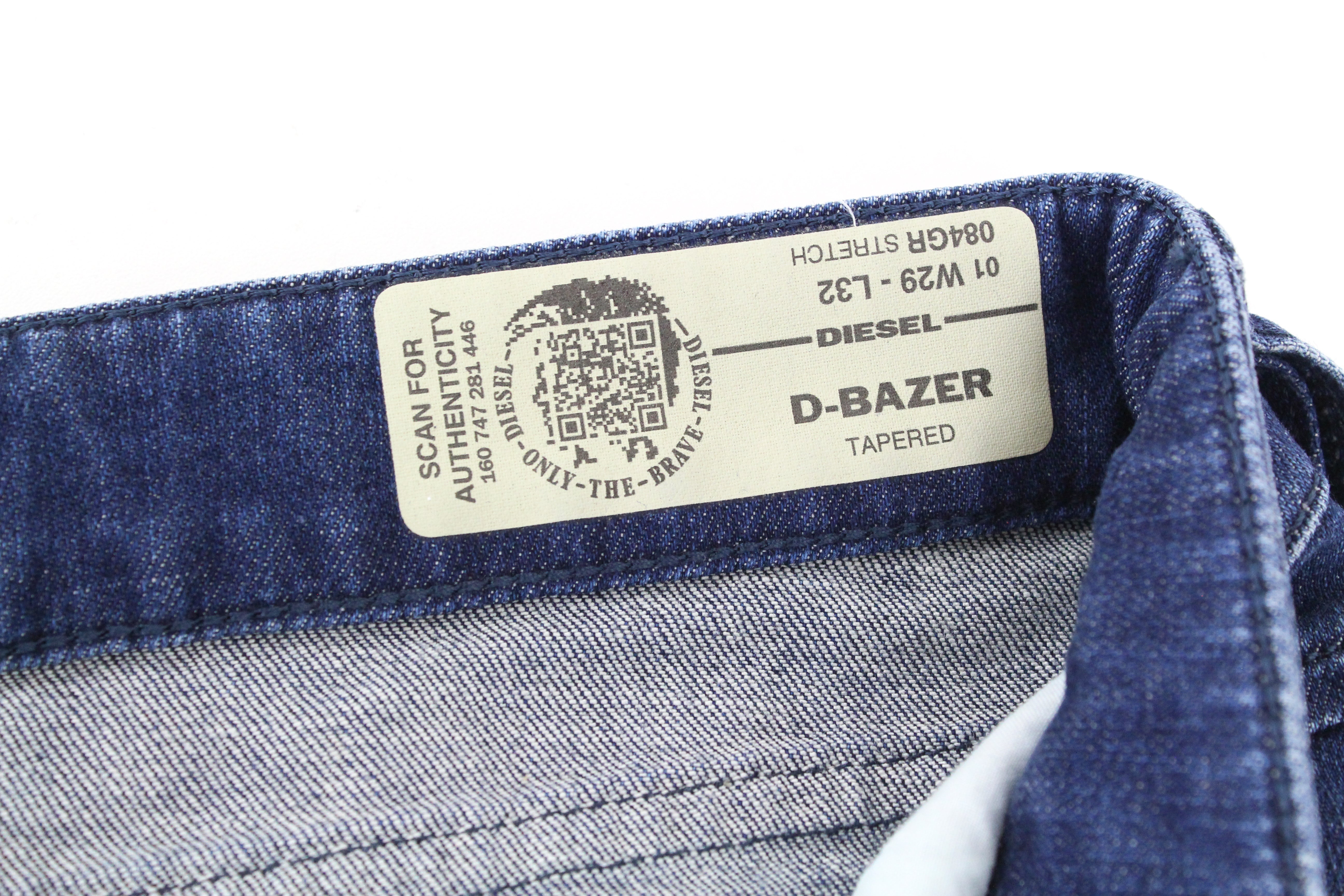 DIESEL  D-Bazer 084GR Men's Jeans W29/L32 Blue Cotton Tapered Denim Fit