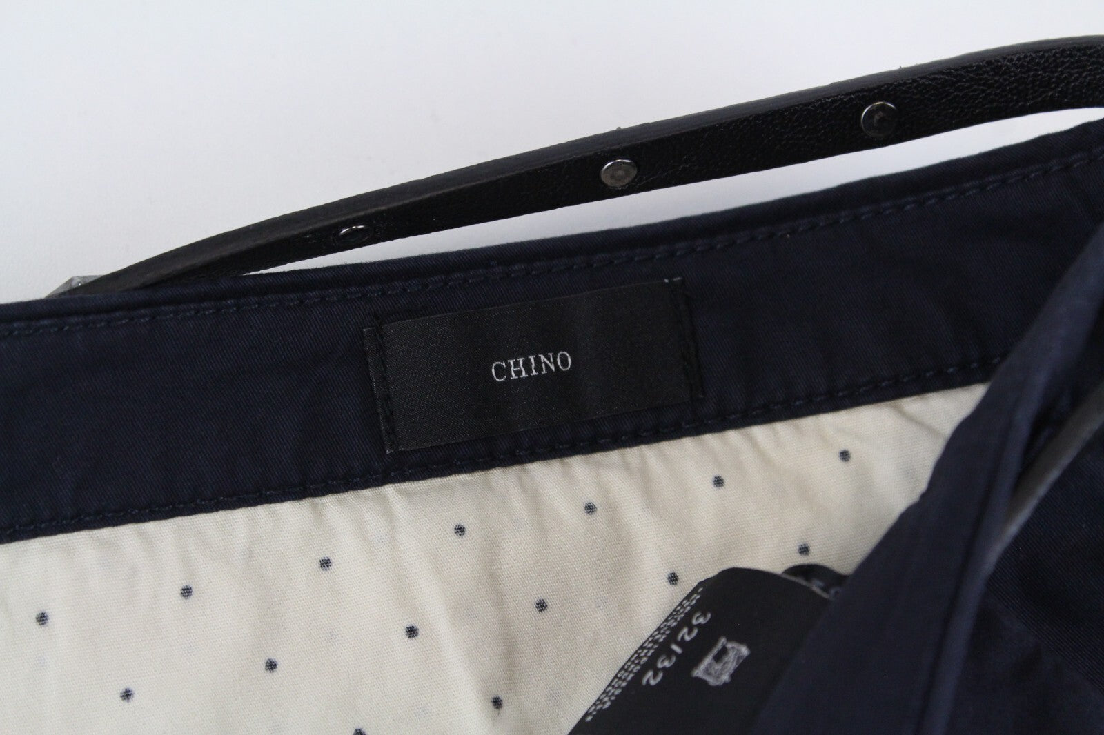 MAISON SCOTCH Women Cropped Trousers W31/L32 Navy Belted Stretch Chino Pants