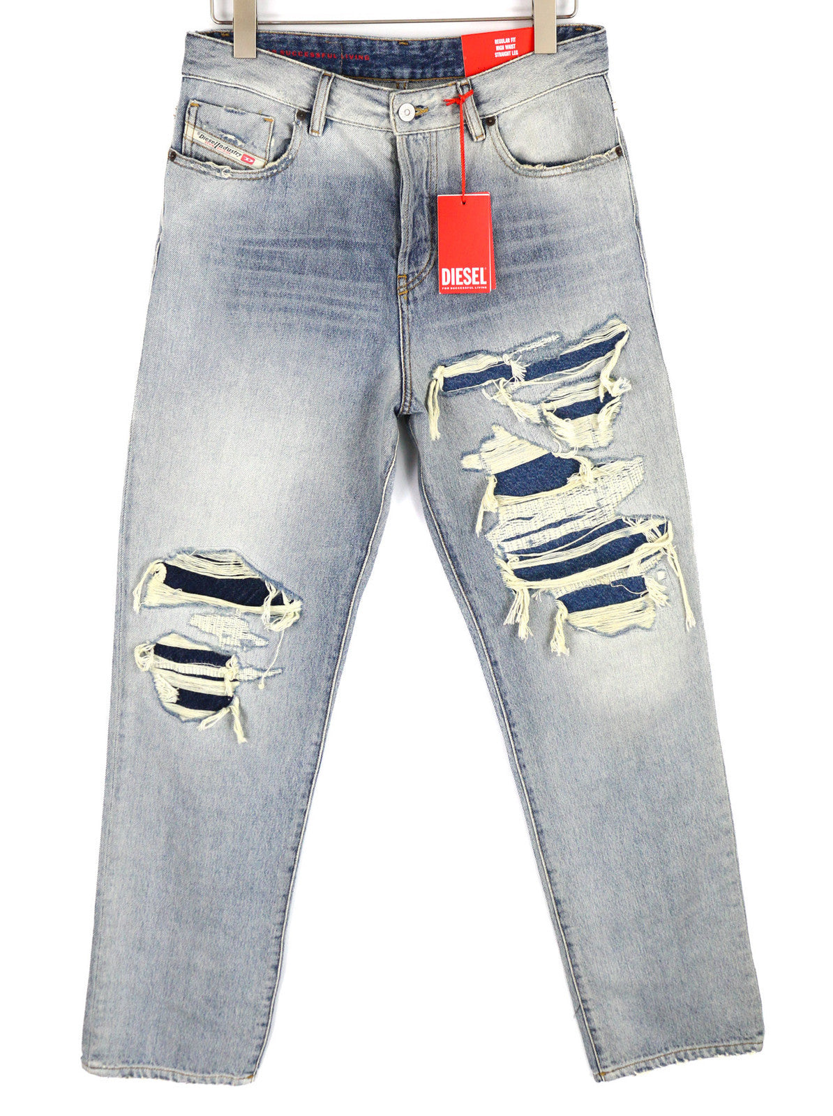 DIESEL 1955 09C90 Men Jeans W32/L32 Regular High Waist Straight Distress RRP€295