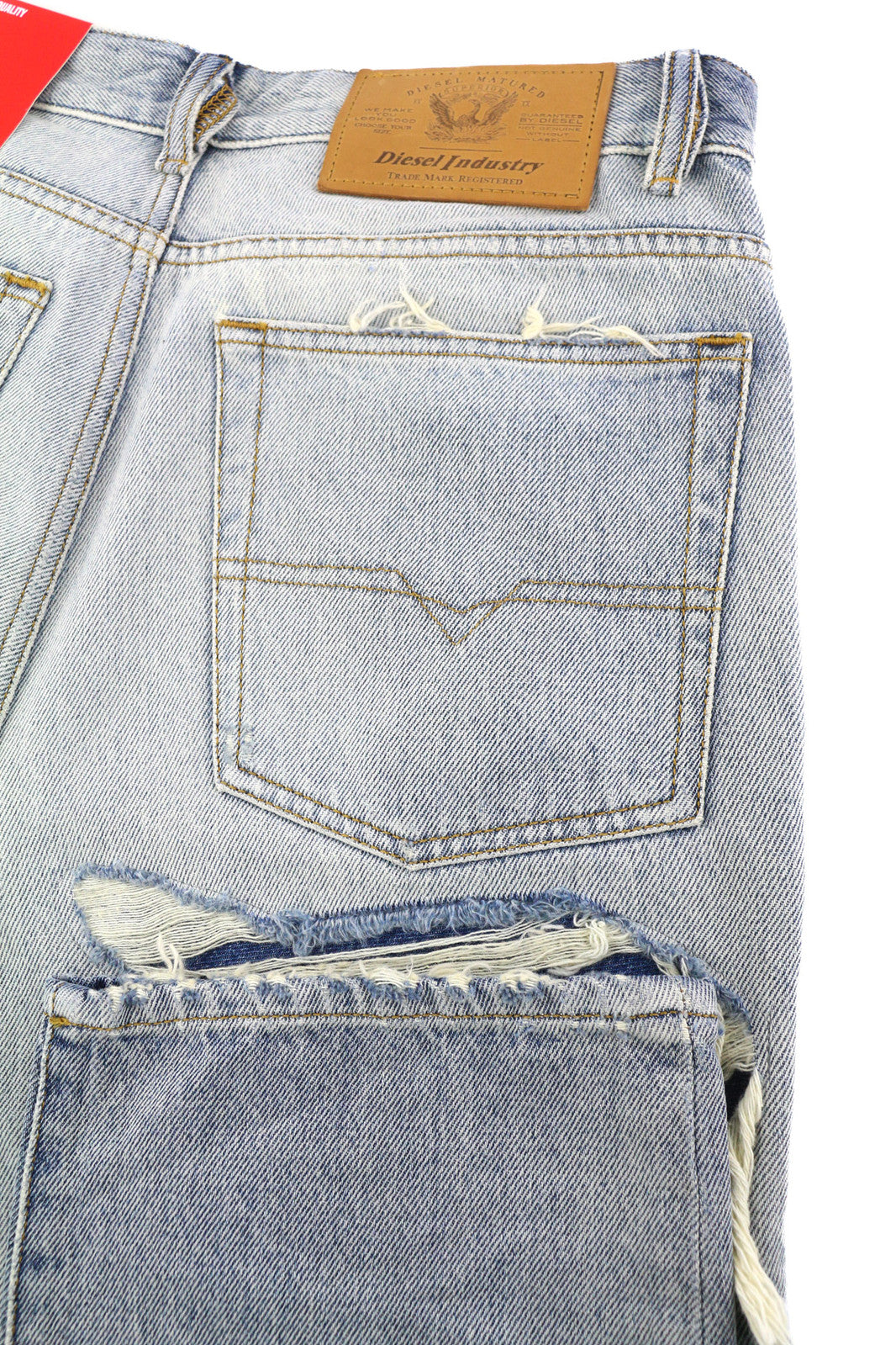 DIESEL 1955 09C90 Men Jeans W32/L32 Regular High Waist Straight Distress RRP€295