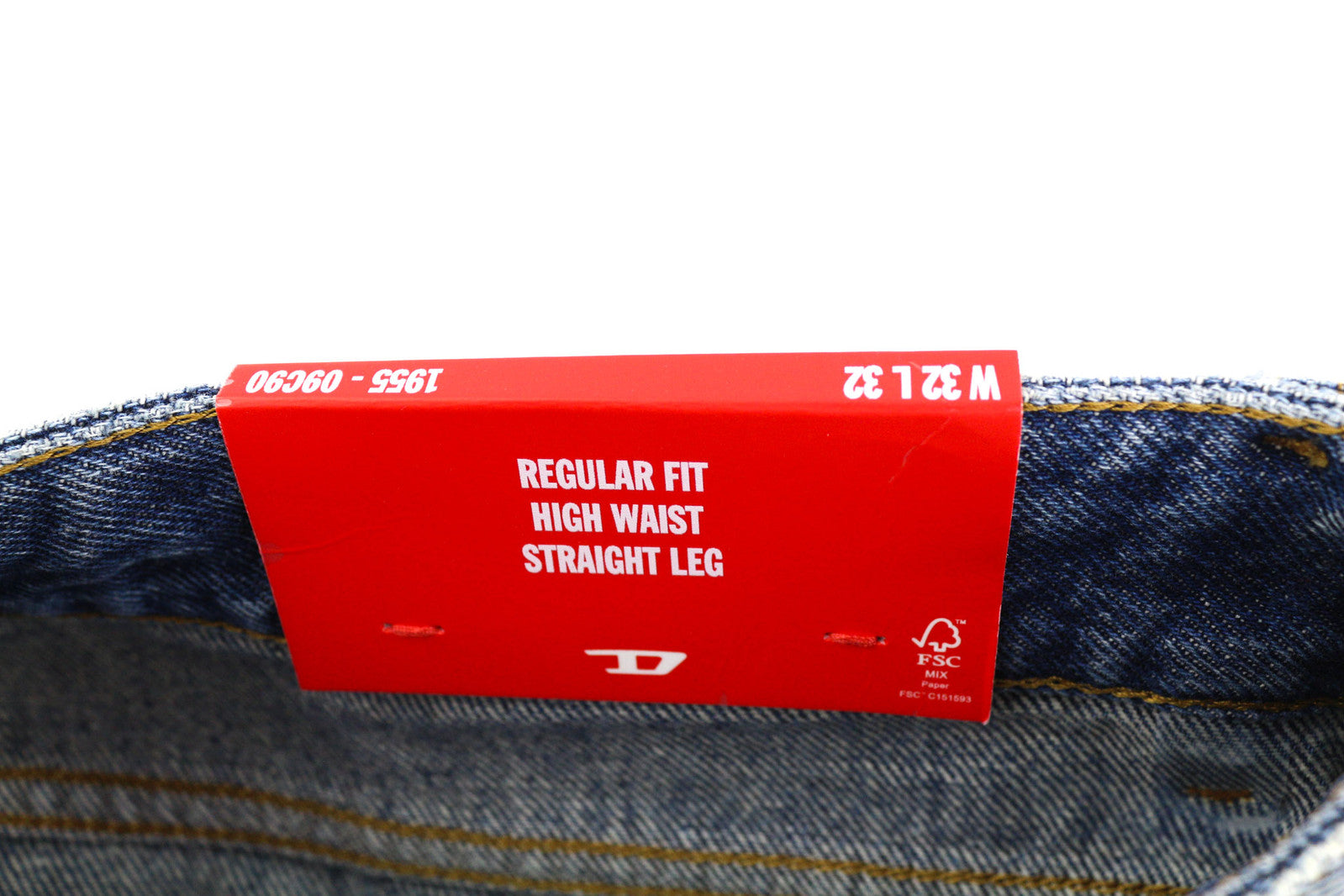 DIESEL 1955 09C90 Men Jeans W32/L32 Regular High Waist Straight Distress RRP€295