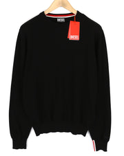 DIESEL K-Yonkers Mens Jumper M Black Pullover Crew Neck Tight-Knit RRP€175