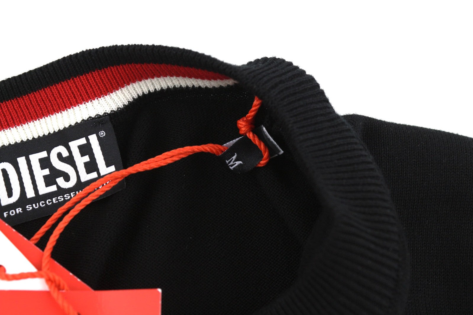 DIESEL K-Yonkers Mens Jumper M Black Pullover Crew Neck Tight-Knit RRP€175