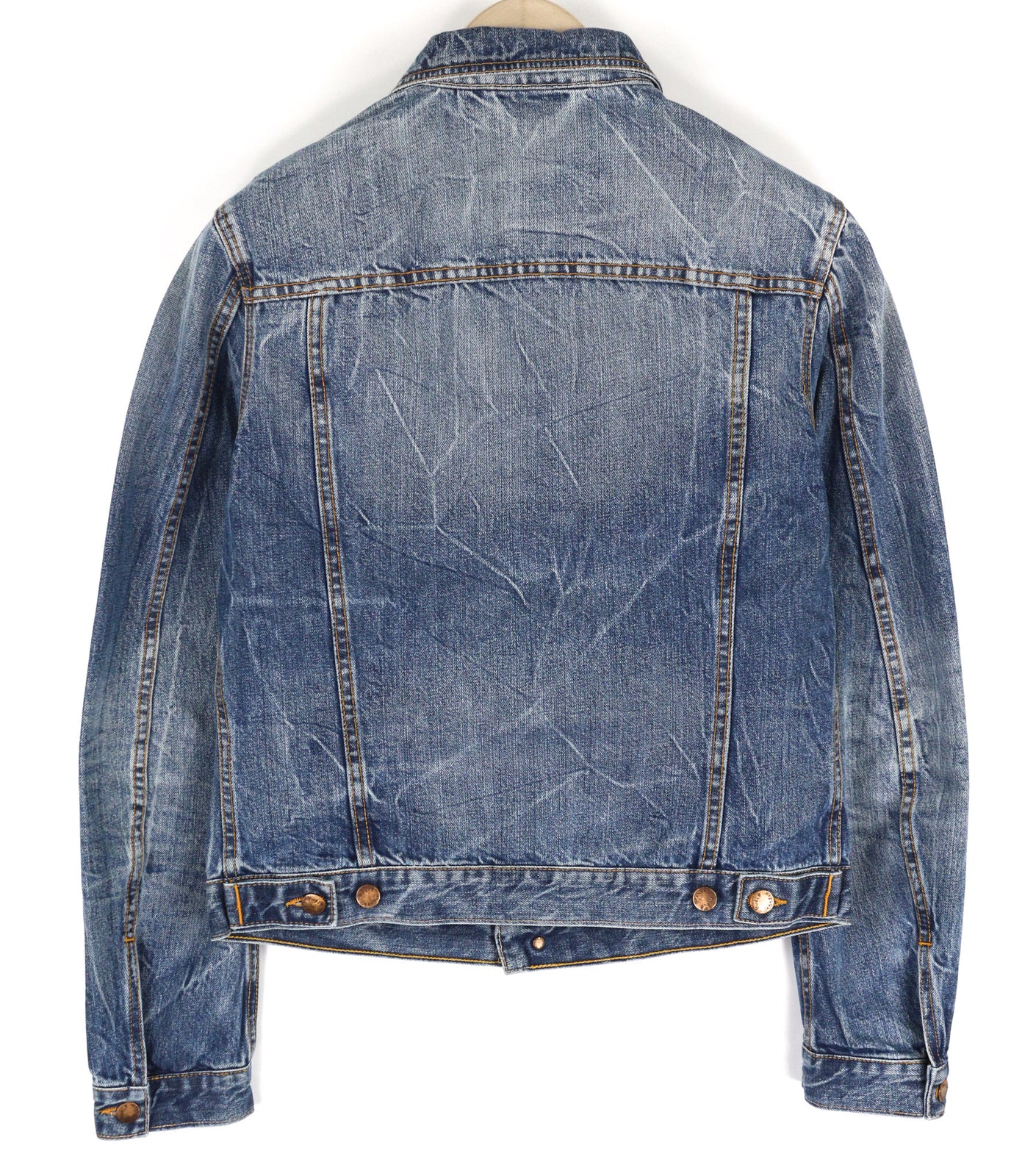 NUDIE JEANS Terry Men Jacket M Washed Organic Light Vintage Buttoned Spread Logo