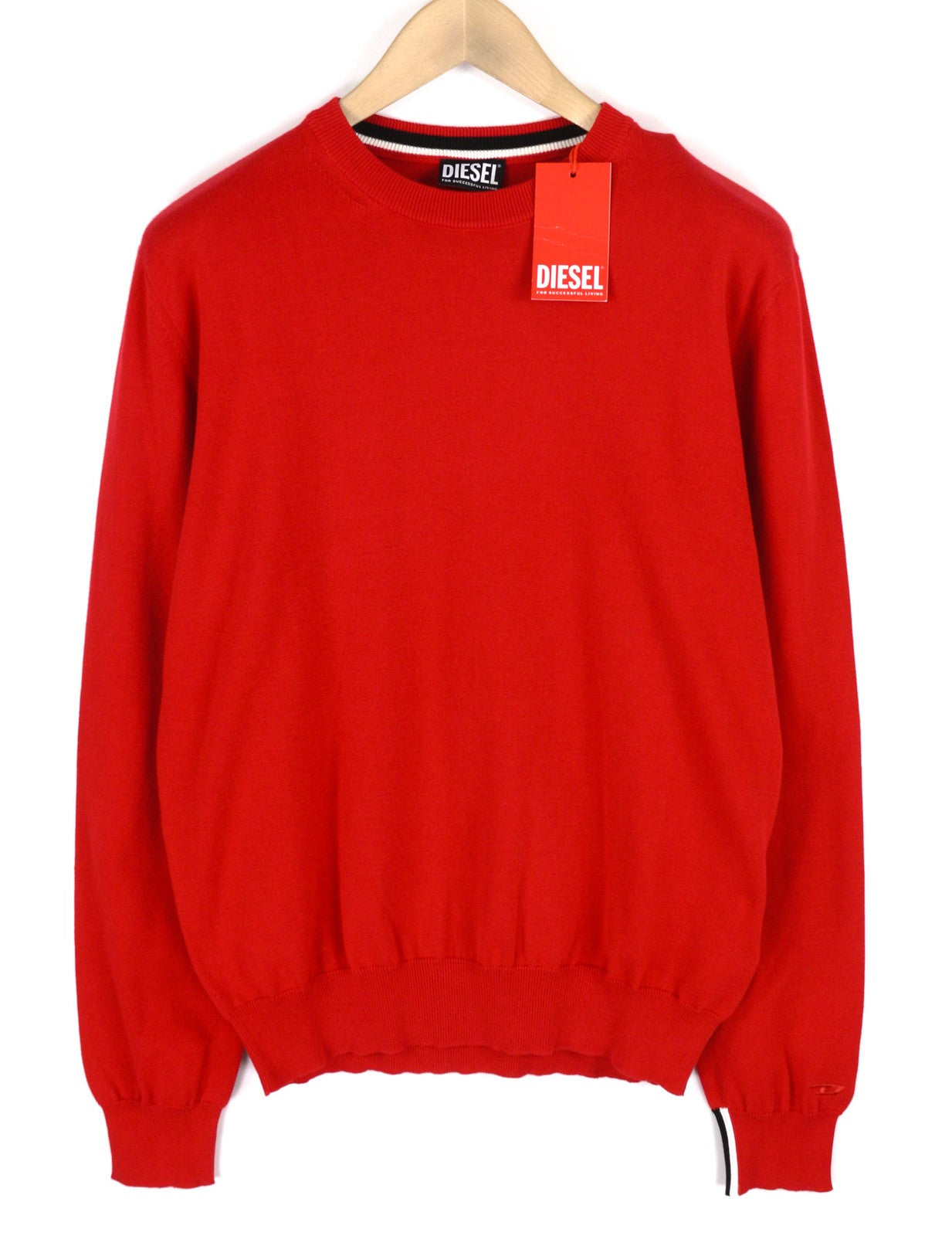 DIESEL K-Yonkers Mens Jumper M Red Pullover Crew Neck Tight-Knit  RRP€175