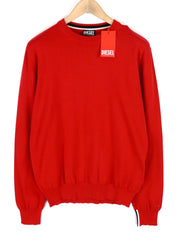 DIESEL K-Yonkers Mens Jumper M Red Pullover Crew Neck Tight-Knit  RRP€175