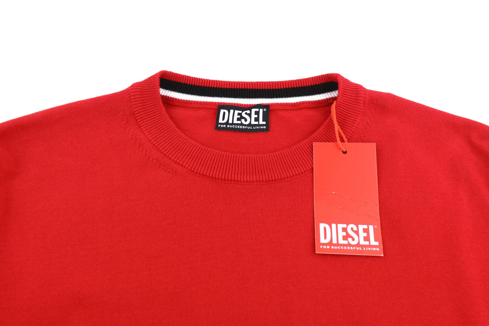 DIESEL K-Yonkers Mens Jumper M Red Pullover Crew Neck Tight-Knit  RRP€175