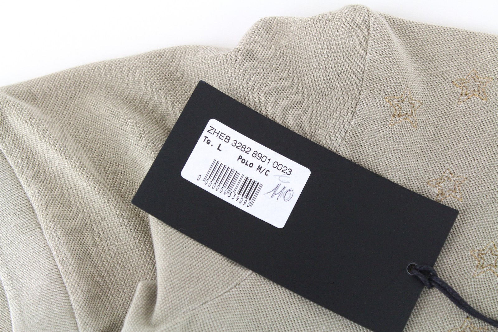 RICHMOND Men's T-Shirt L Light Brown Pure Cotton Short Sleeved Pocketed Polo