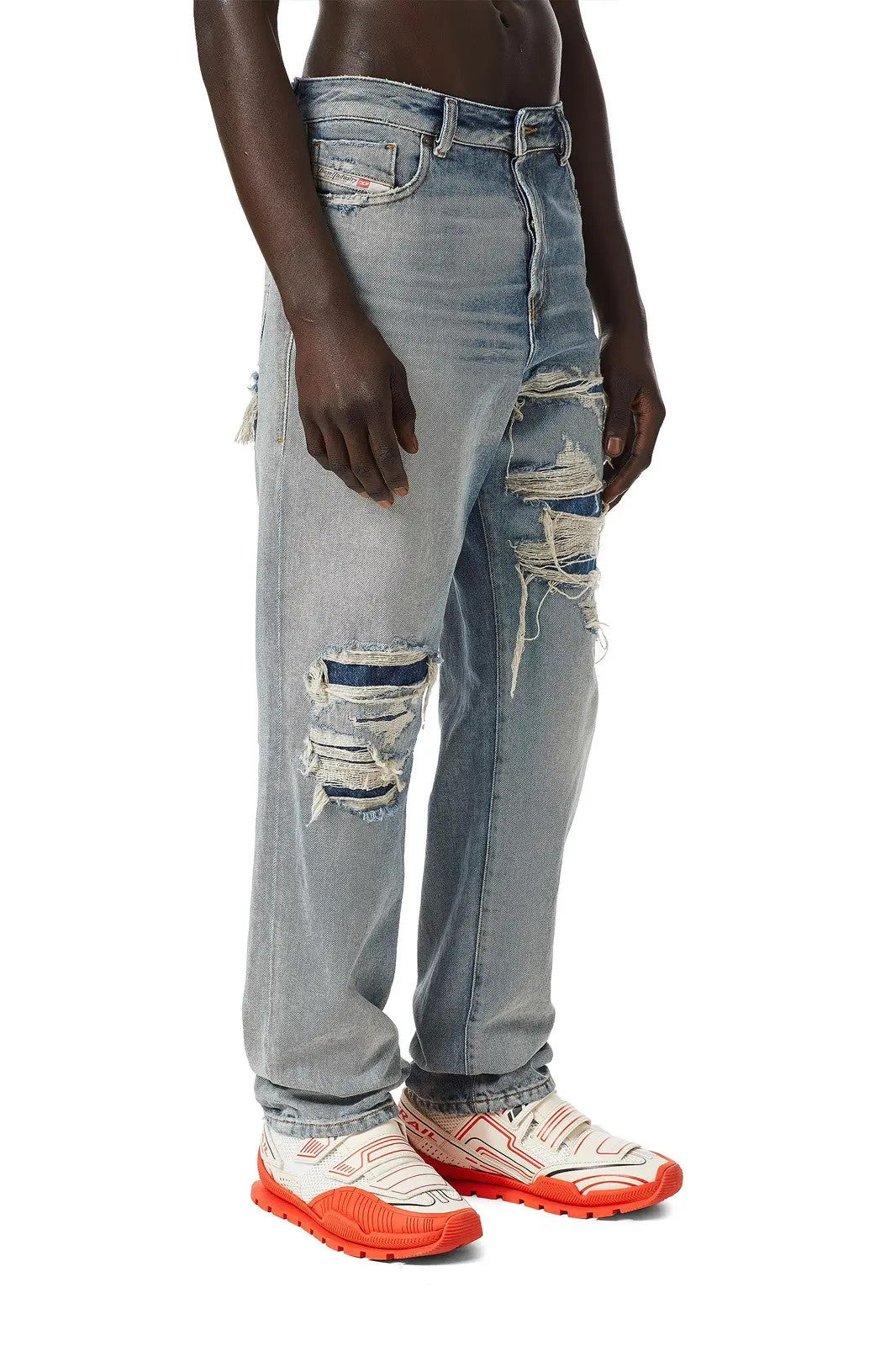 DIESEL 1955 09C90 Men Jeans W31/L30 Regular High Waist Straight Distress RRP€295