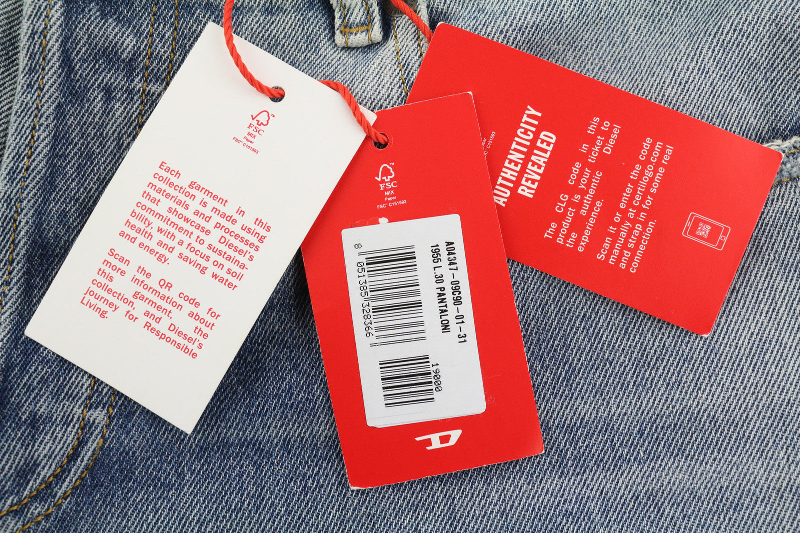 DIESEL 1955 09C90 Men Jeans W31/L30 Regular High Waist Straight Distress RRP€295