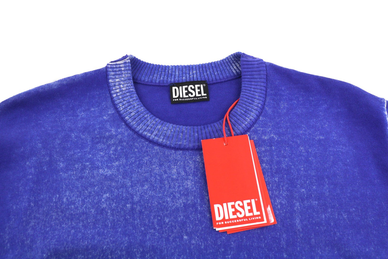 DIESEL K-Larence Mens Jumper M Washed Blue Pullover Crew Neck RRP€225