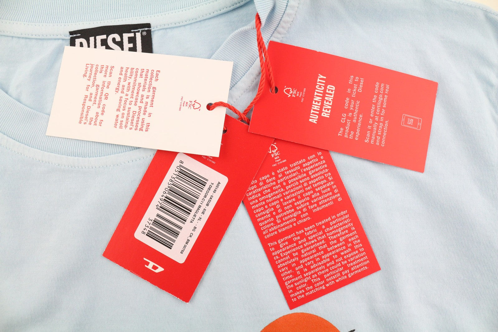 DIESEL T-Diegor-C11 Men T-Shirt XL Short Sleeve Crew Neck Tricot RRP€80 Blue