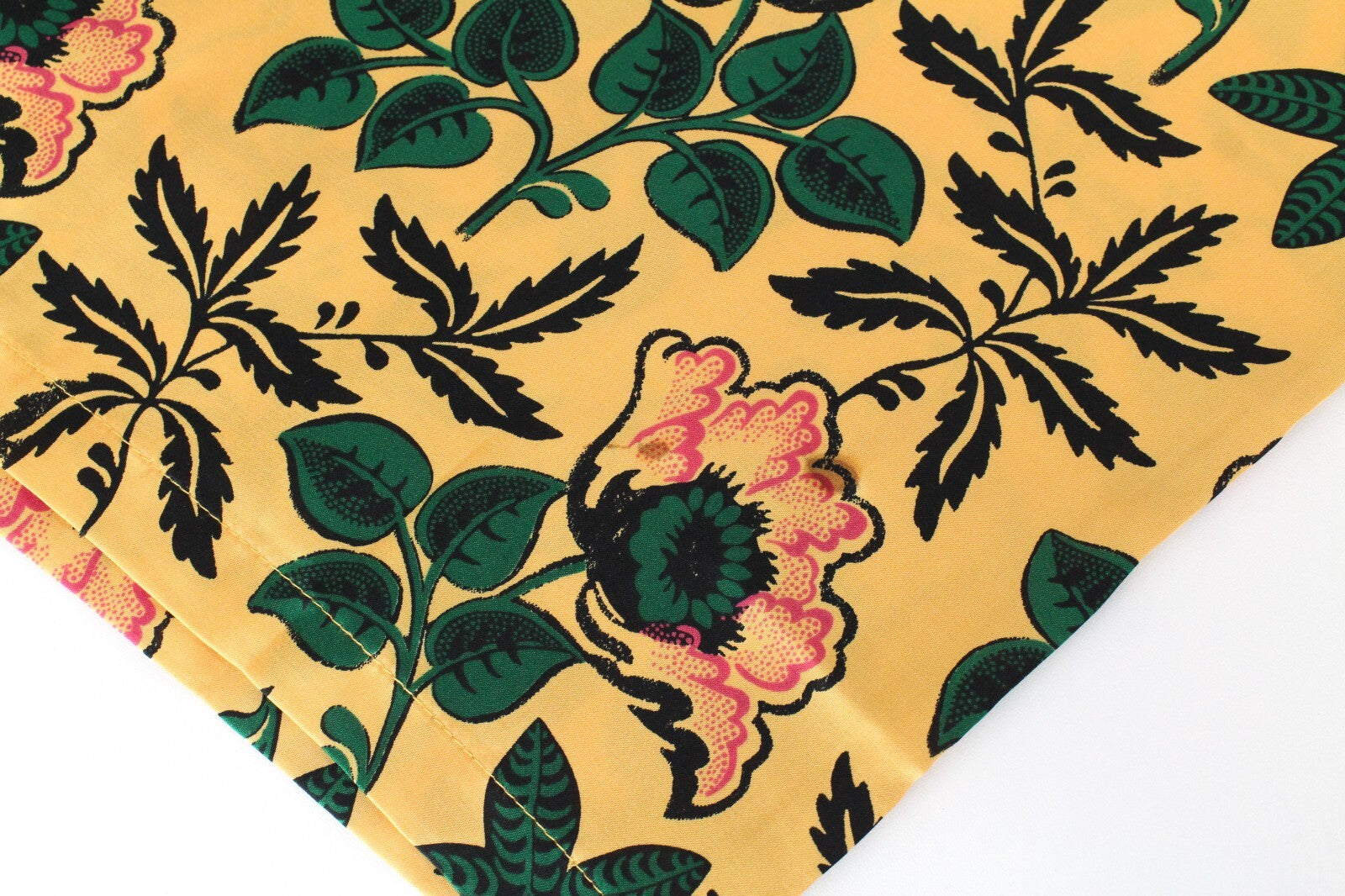 MAISON SCOTCH XS Women Trousers Yellow Floral Pleated Lightweight Cotton