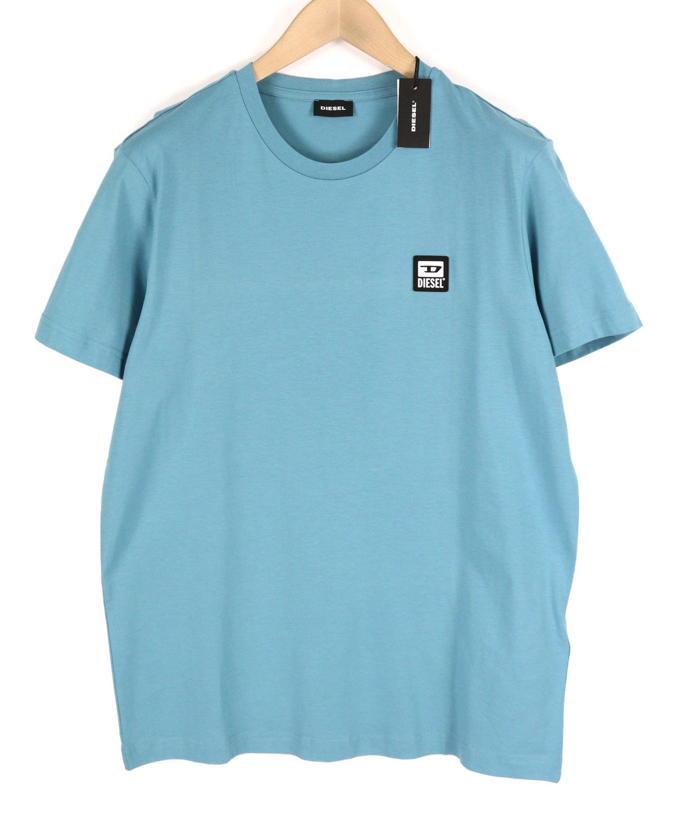 DIESEL T-Diegos-K30 Men T-Shirt L Short Sleeve Crew Neck Tricot Casual Blue