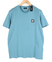 DIESEL T-Diegos-K30 Men T-Shirt L Short Sleeve Crew Neck Tricot Casual Blue