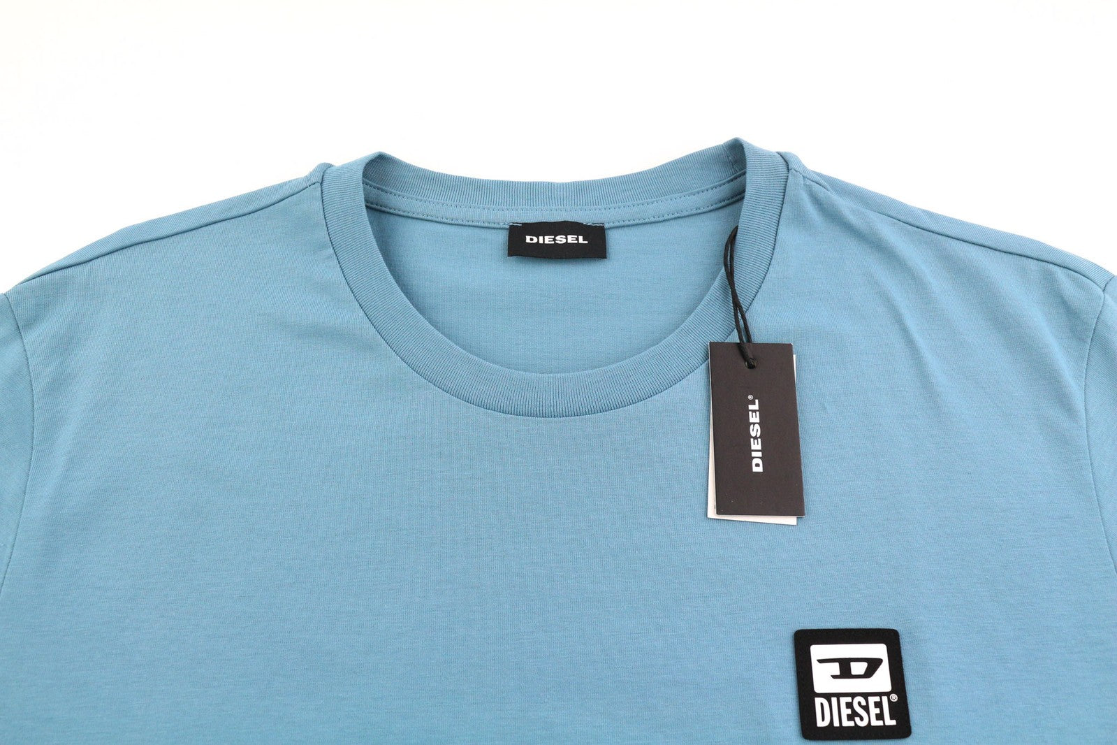 DIESEL T-Diegos-K30 Men T-Shirt L Short Sleeve Crew Neck Tricot Casual Blue