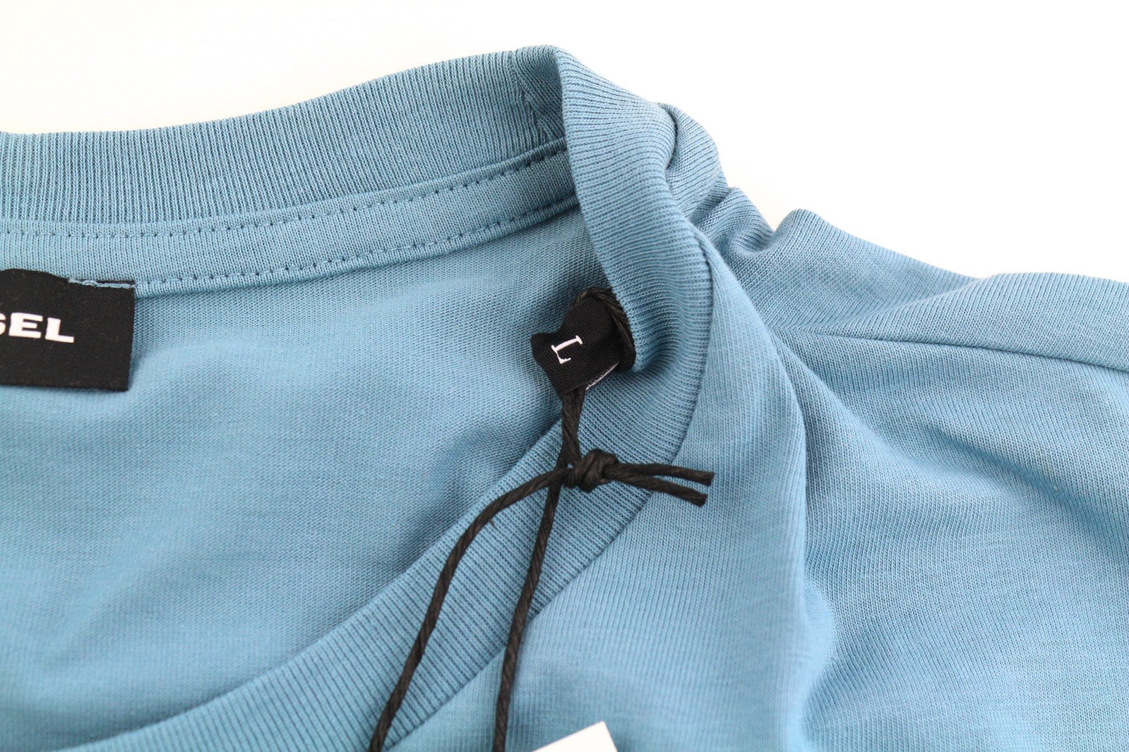 DIESEL T-Diegos-K30 Men T-Shirt L Short Sleeve Crew Neck Tricot Casual Blue