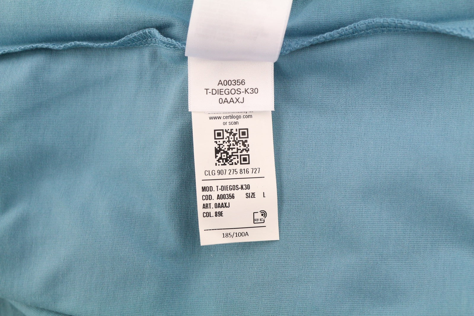 DIESEL T-Diegos-K30 Men T-Shirt L Short Sleeve Crew Neck Tricot Casual Blue