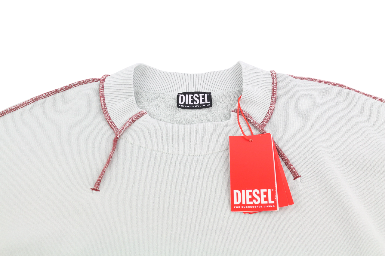 DIESEL S-Molock Mens Sweatshirt M Light Grey Pullover Oversizedd RRP€195