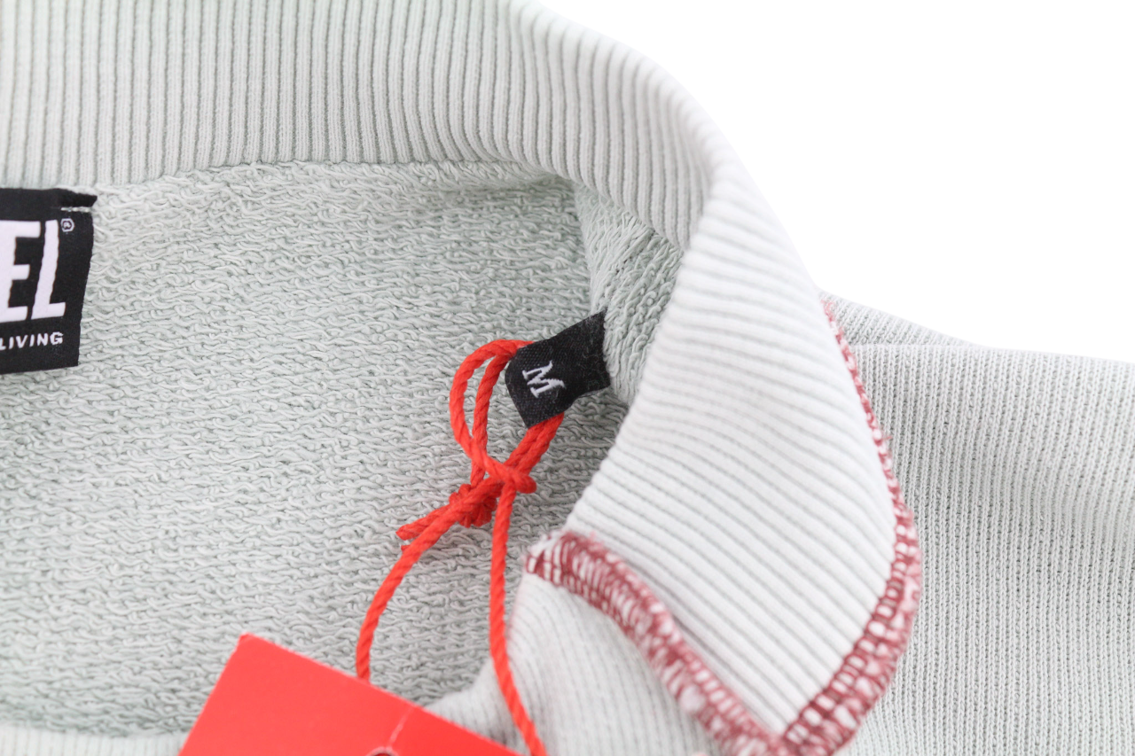 DIESEL S-Molock Mens Sweatshirt M Light Grey Pullover Oversizedd RRP€195