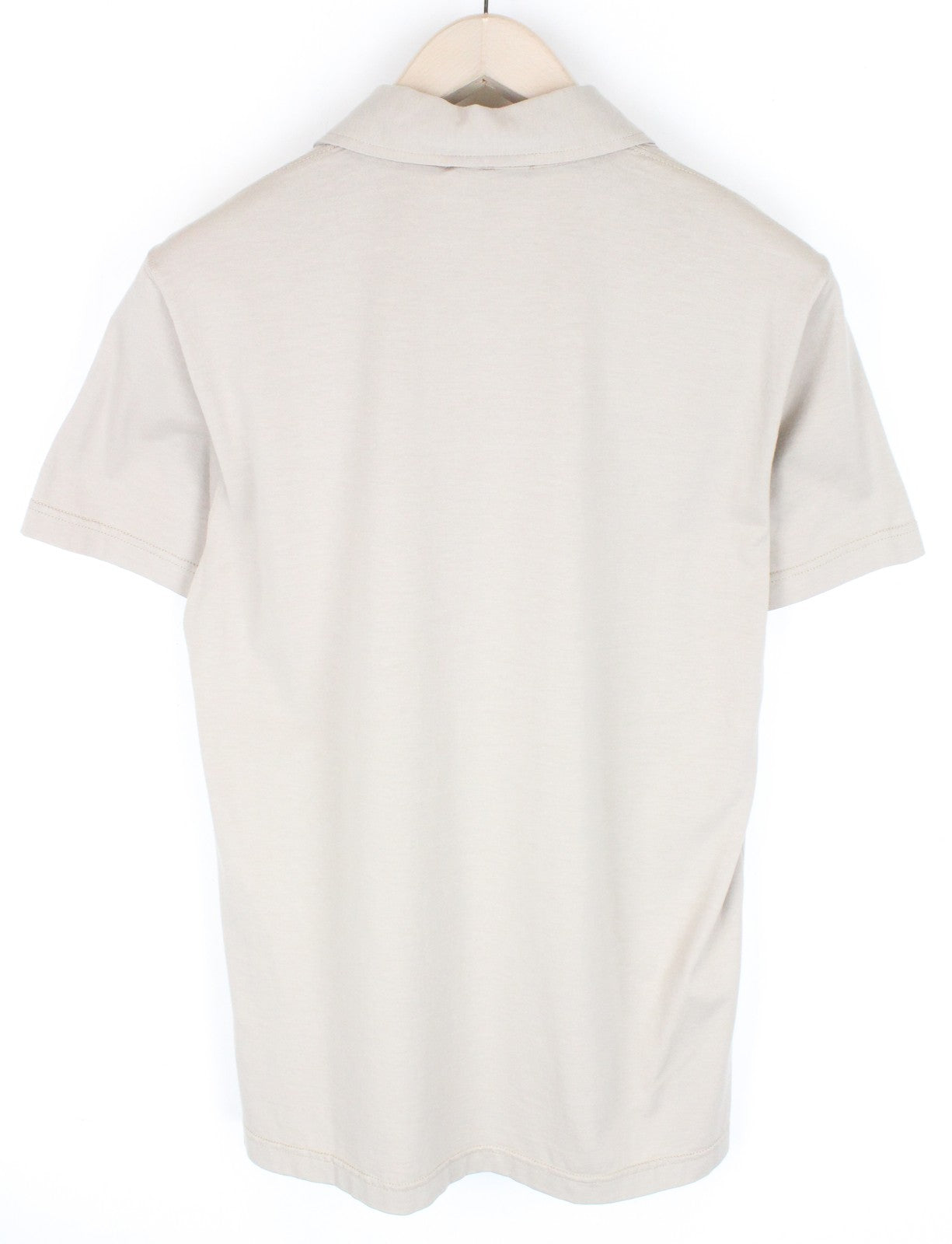 RICHMOND Men's T-Shirt L Beige Pure Cotton Short Sleeved Logo Collared Polo