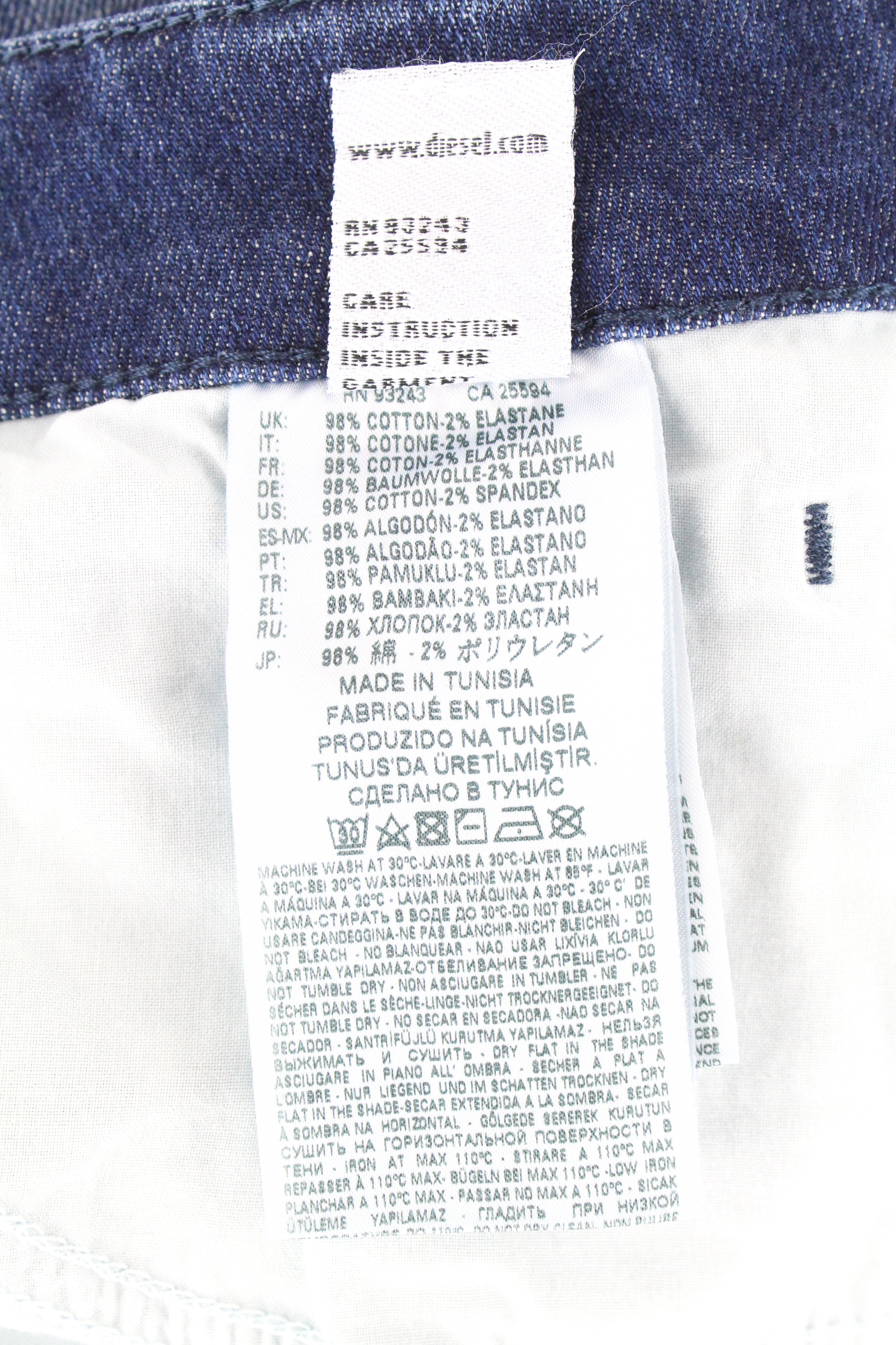 DIESEL  D-Bazer 084GR Men's Jeans W29/L32 Blue Button-Fly Cotton Stretch Taper