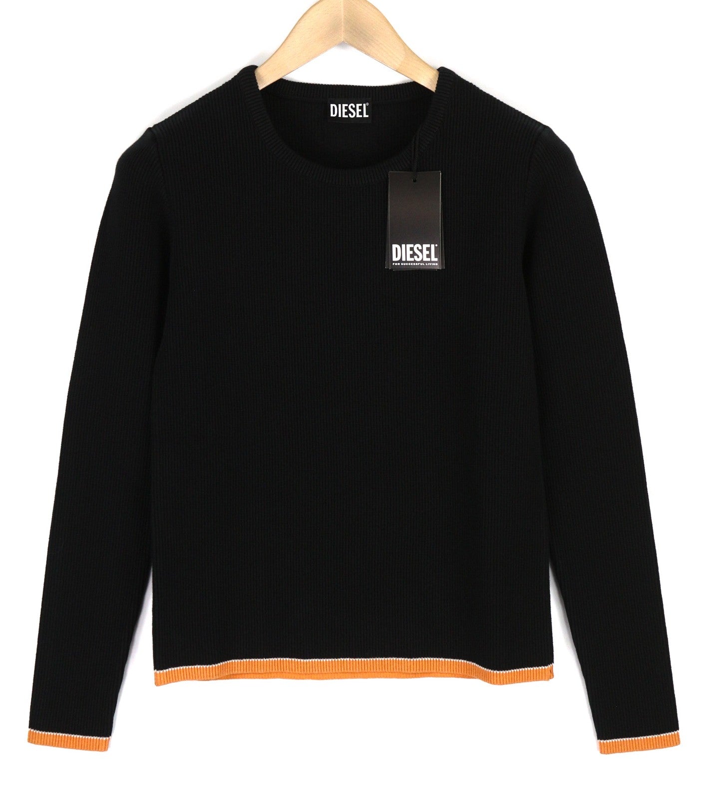 DIESEL M-Ariannenew Womens Jumper L Black Pullover Crew Neck Tight-Knit RRP€175