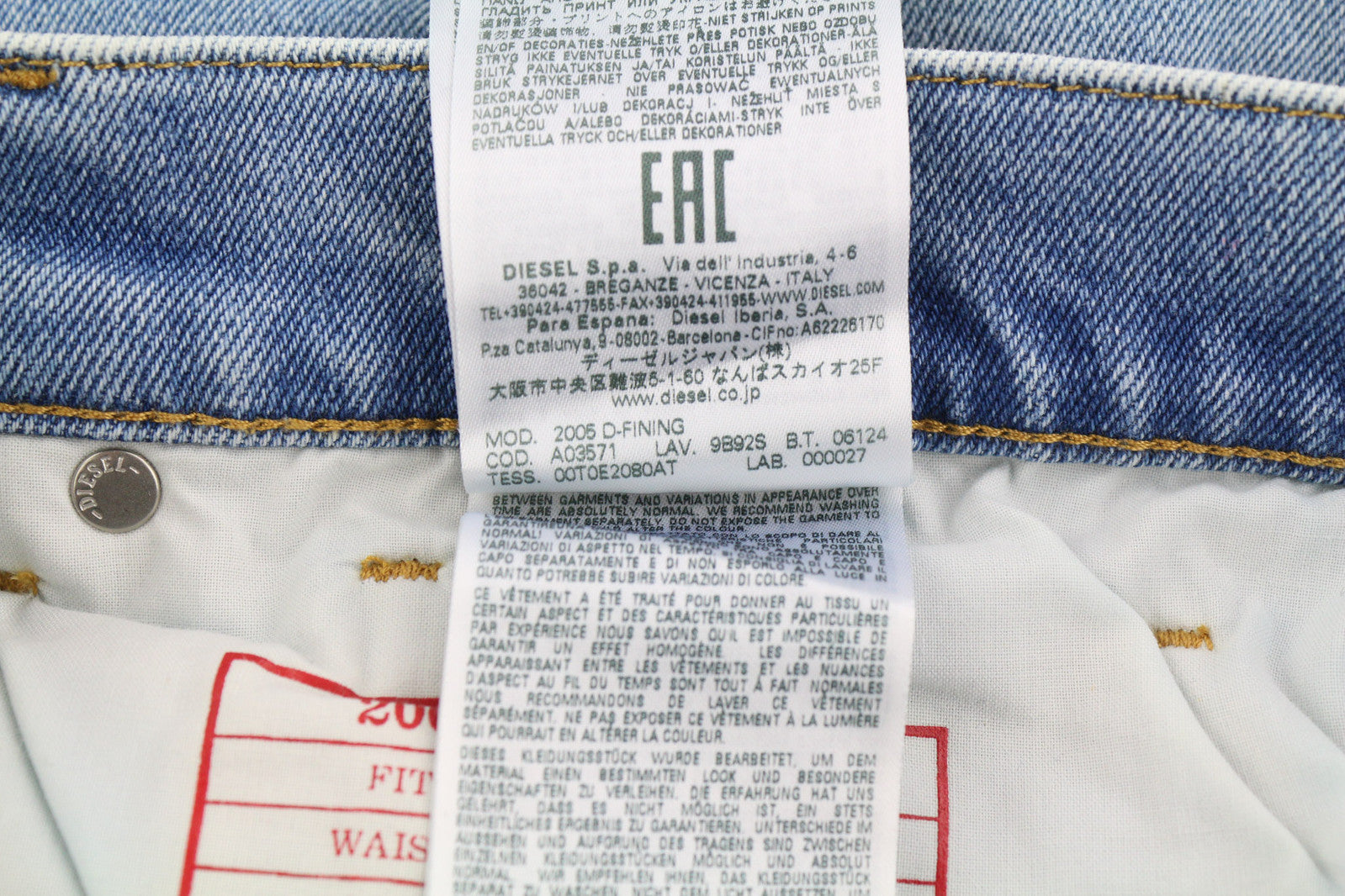 DIESEL 2005 D-Fining 9B92S Men Jeans W32/L32 Regular Mid Waist Tapered RRP160