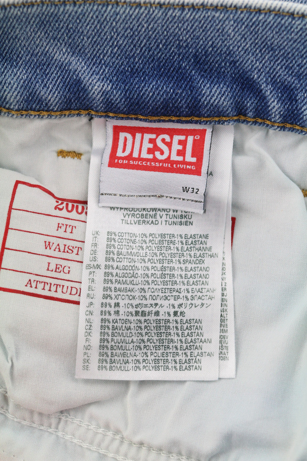 DIESEL 2005 D-Fining 9B92S Men Jeans W32/L32 Regular Mid Waist Tapered RRP160