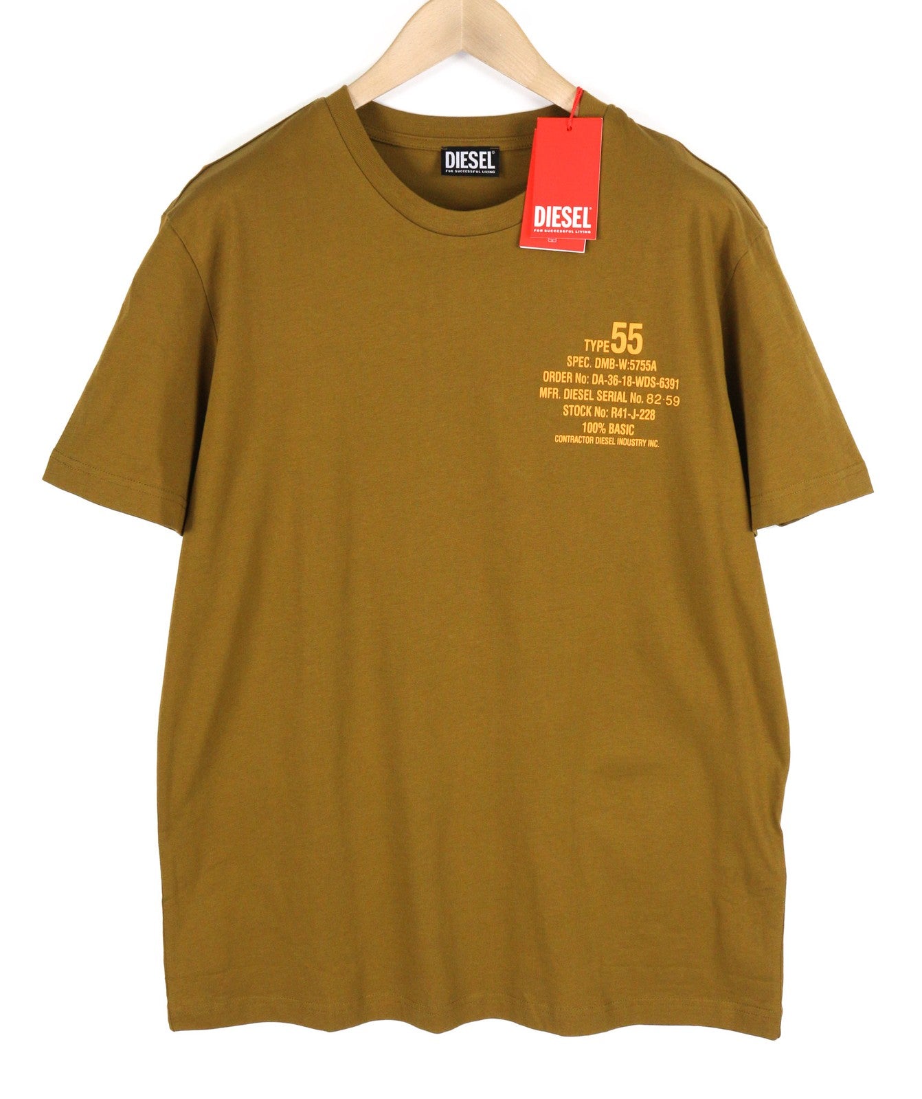 DIESEL T-Diegor-K51 Men T-Shirt 2XL Short Sleeve Crew Neck Tricot Logo Casual