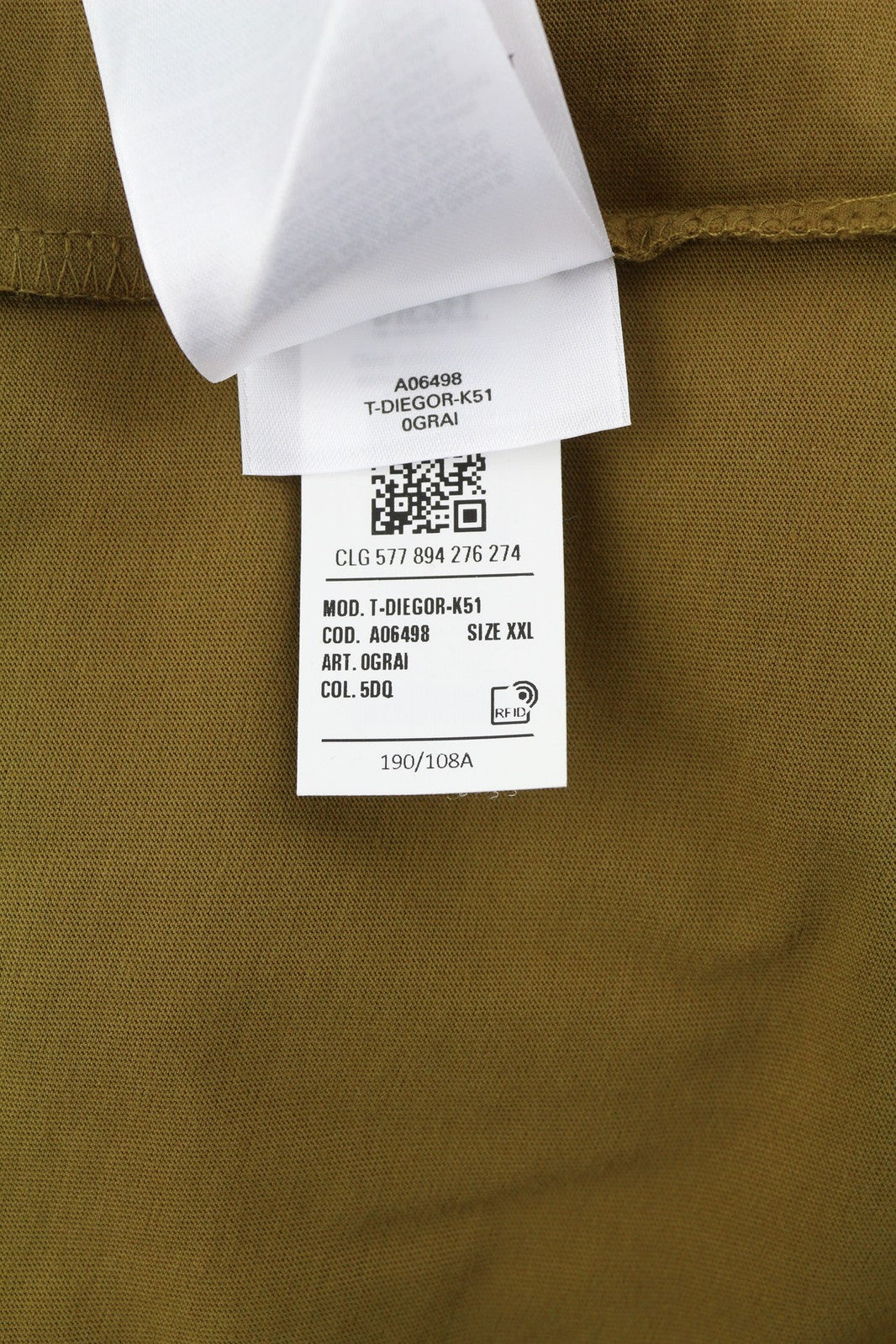 DIESEL T-Diegor-K51 Men T-Shirt 2XL Short Sleeve Crew Neck Tricot Logo Casual