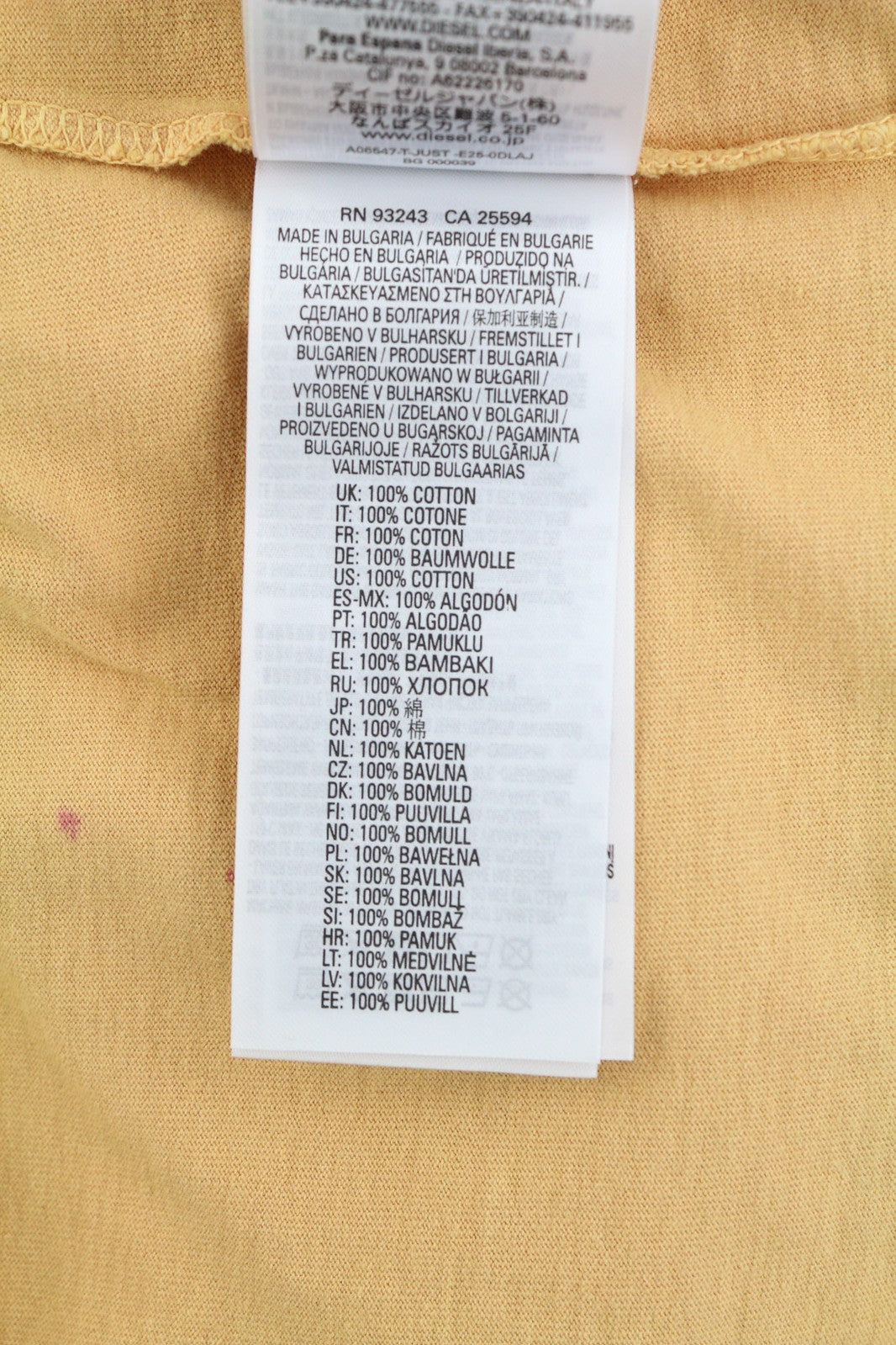 DIESEL T-Just-E25 Men T-Shirt L Short Sleeve Crew Neck Tricot Logo Light RRP€110