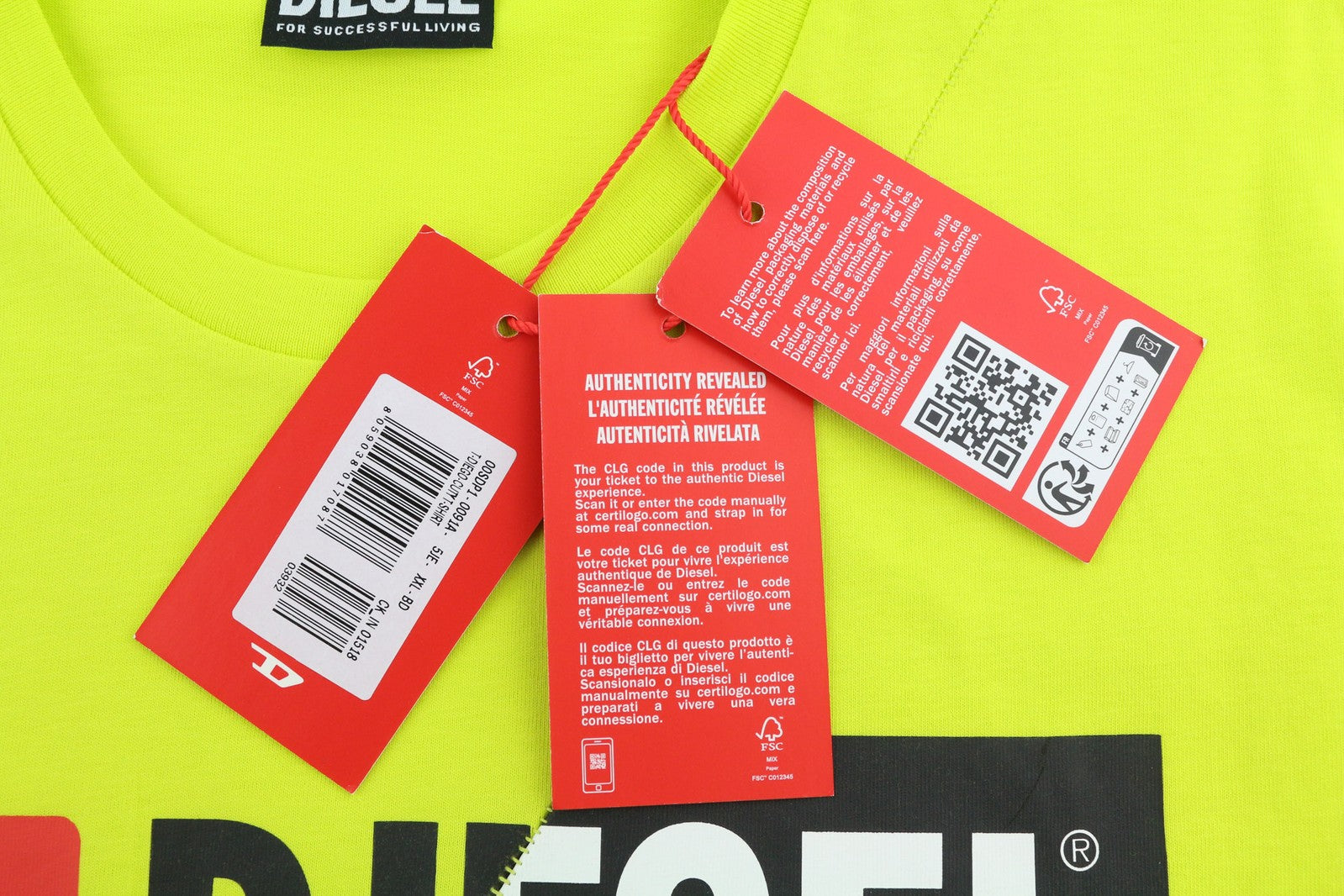 DIESEL T-Diego-Cuty Men T-Shirt 2XL Short Sleeve Crew Neck Tricot Logo Casual