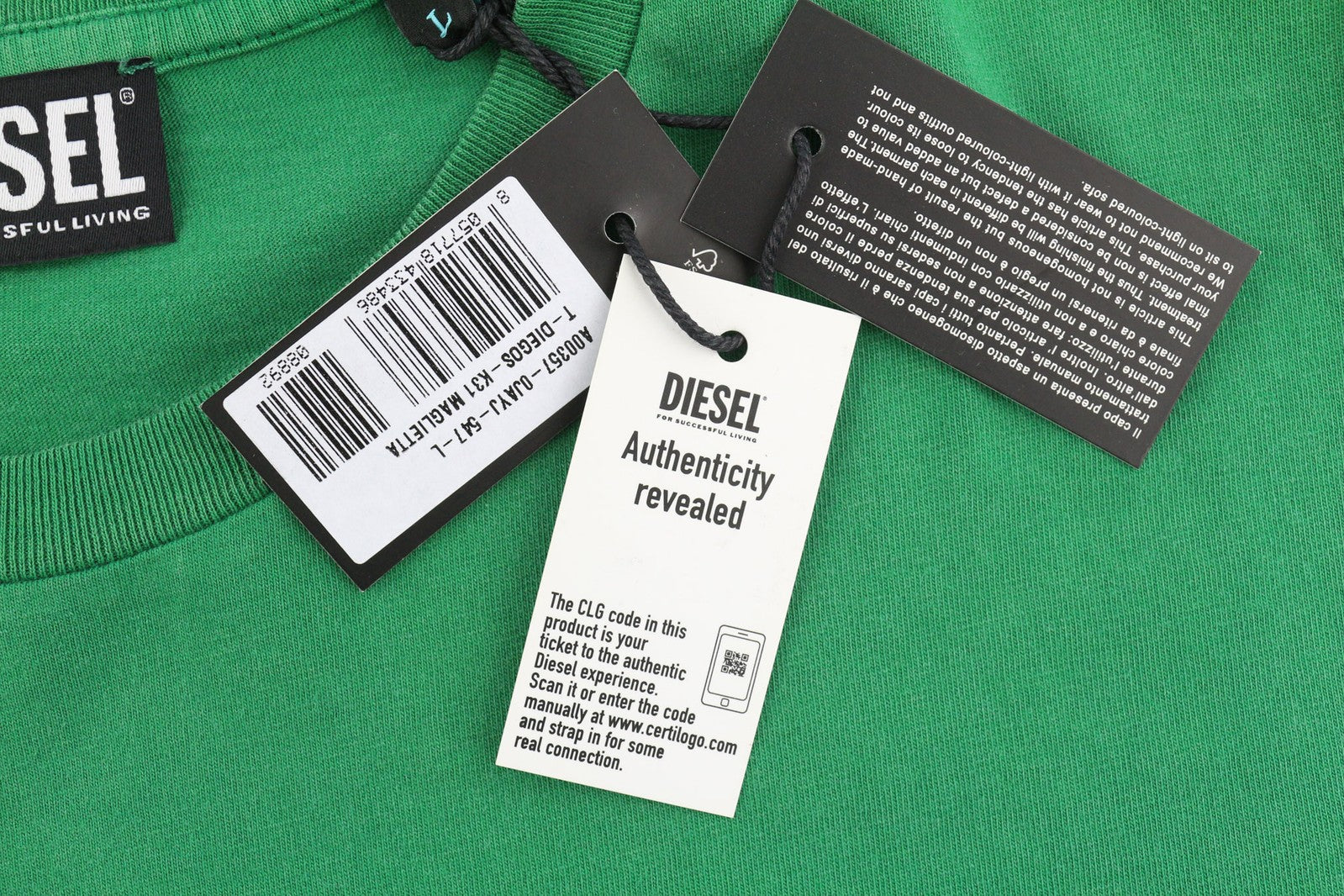 DIESEL T-Diegos-K31 Men T-Shirt L Short Sleeve Crew Neck Tricot Logo Casual