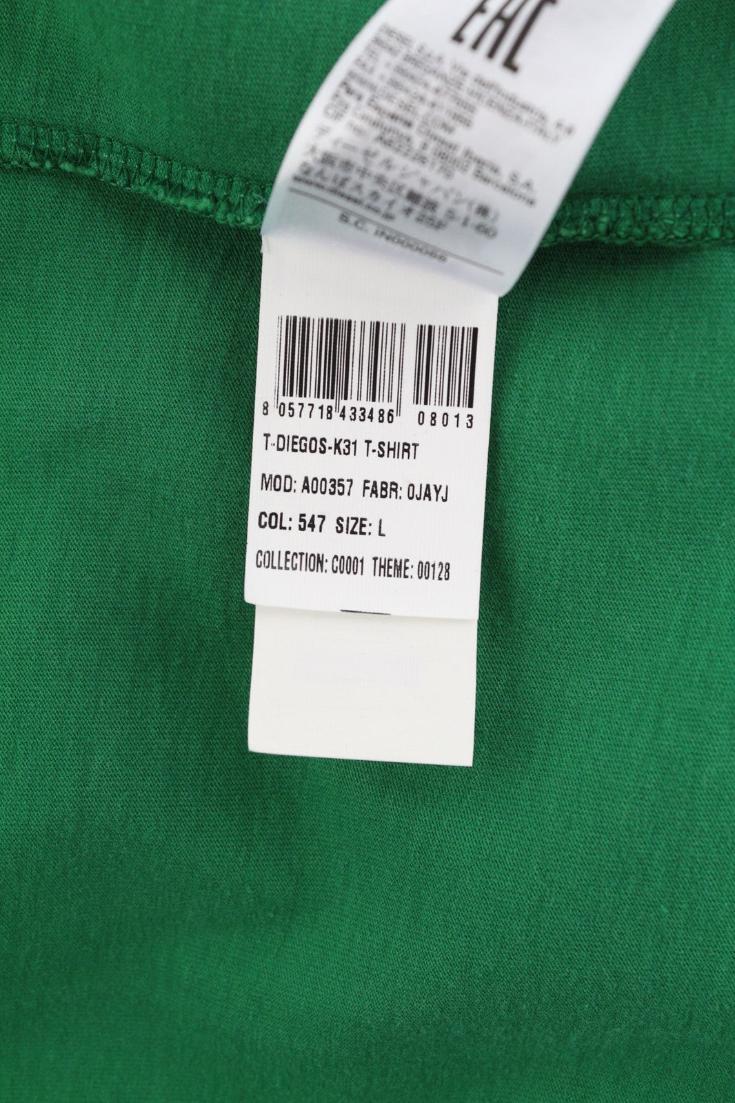 DIESEL T-Diegos-K31 Men T-Shirt L Short Sleeve Crew Neck Tricot Logo Casual