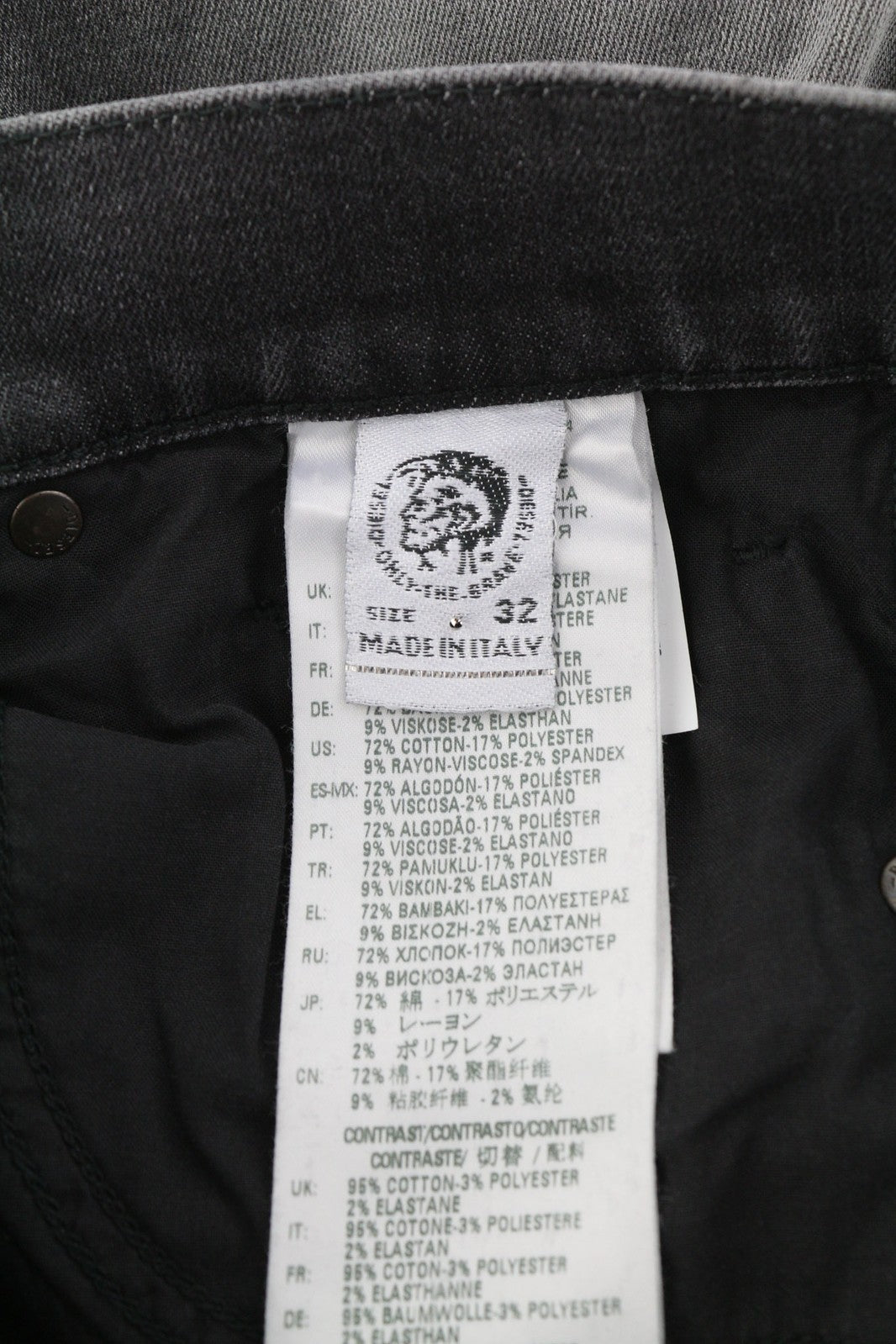 DIESEL D-Amny 009QE Mens Jeans W32/L32 Skinny  Stretchy Washed Black RRP€225