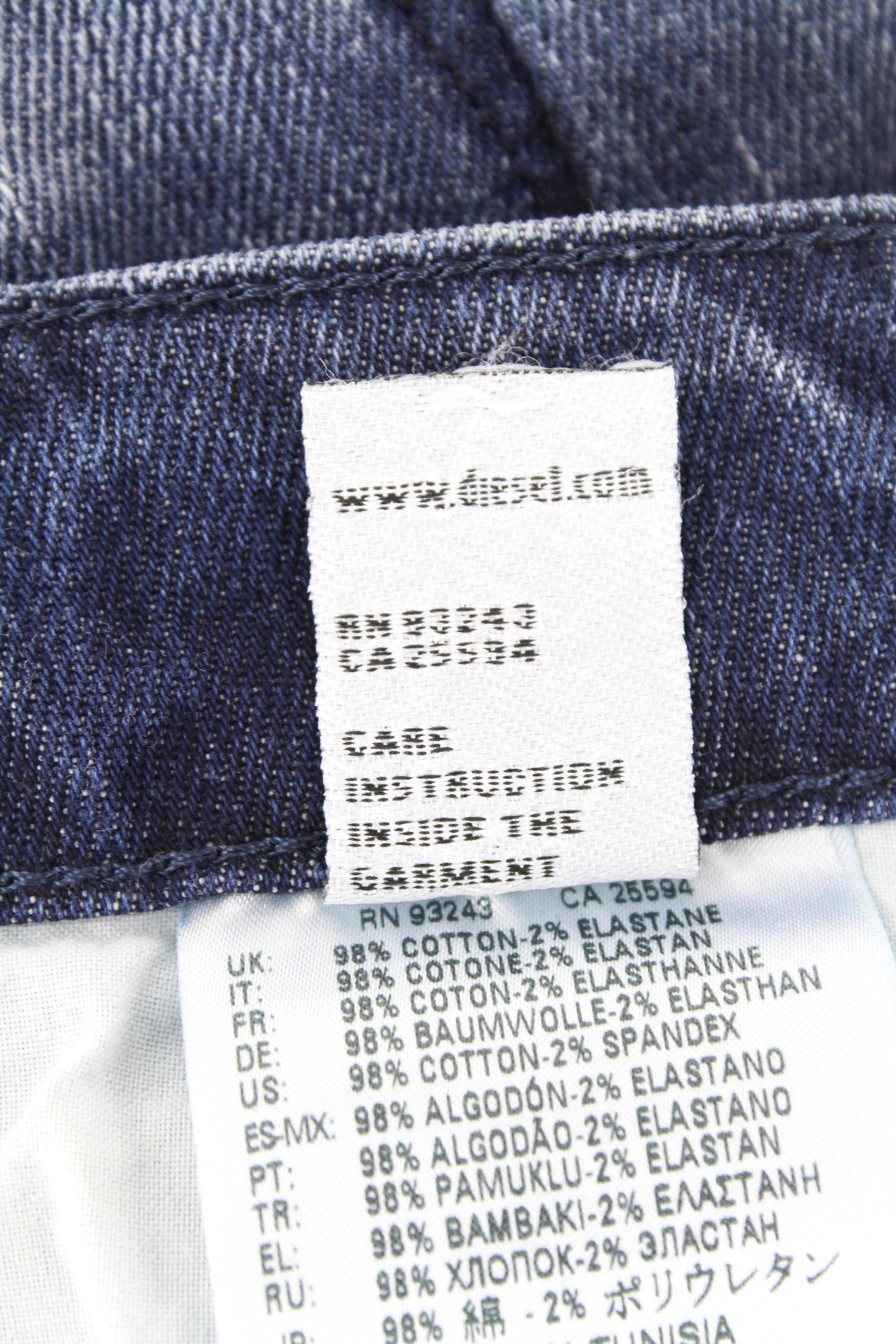 DIESEL  D-Bazer 084DD Men's Jeans W29/L34 Washed Blue Tapered Fit Cotton Stretch